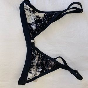 black and white tie dye bikini top